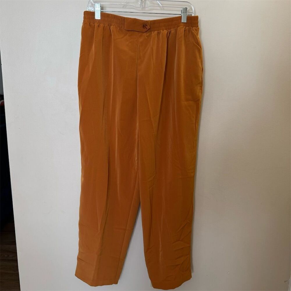 Maggie Sweet Women's Pleated Pants Sunset Orange Women's Size Petite Large